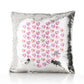 Personalised Sequin Cushion with Stylish Text and Crystal Hearts Print