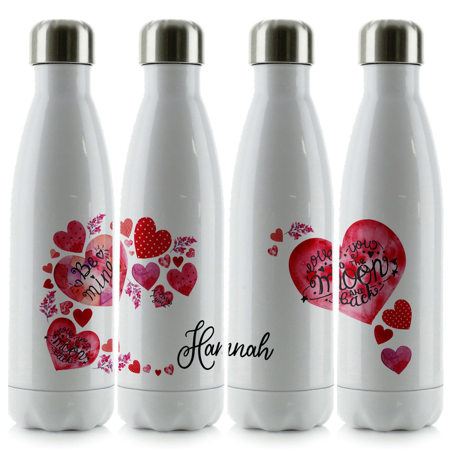 Personalisierte Cola-Flasche mit stilvollem Text und Material-Herzen-Liebesbotschaftsdruck