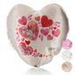 Personalised Glitter Heart Cushion with Stylish Text and Material Hearts Love Message Print