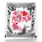 Personalisierter Pailletten-Rucksack mit Kordelzug und stilvollem Text und Material-Herzen-Liebesbotschaftsdruck