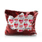 Personalised Sequin Zip Bag with Stylish Text and Arrow Love Hearts Print
