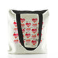 Personalised White Tote Bag with Stylish Text and Arrow Love Hearts Print