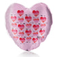Personalised Glitter Heart Cushion with Stylish Text and Arrow Love Hearts Print