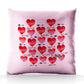 Personalised Glitter Cushion with Stylish Text and Arrow Love Hearts Print