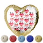Personalised Sequin Heart Cushion with Stylish Text and Arrow Love Hearts Print