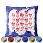 Personalised Sequin Cushion with Stylish Text and Arrow Love Hearts Print