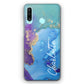 Personalised Nokia Phone Hard Case with Stylish Script Name on Turquoise Infused Marble