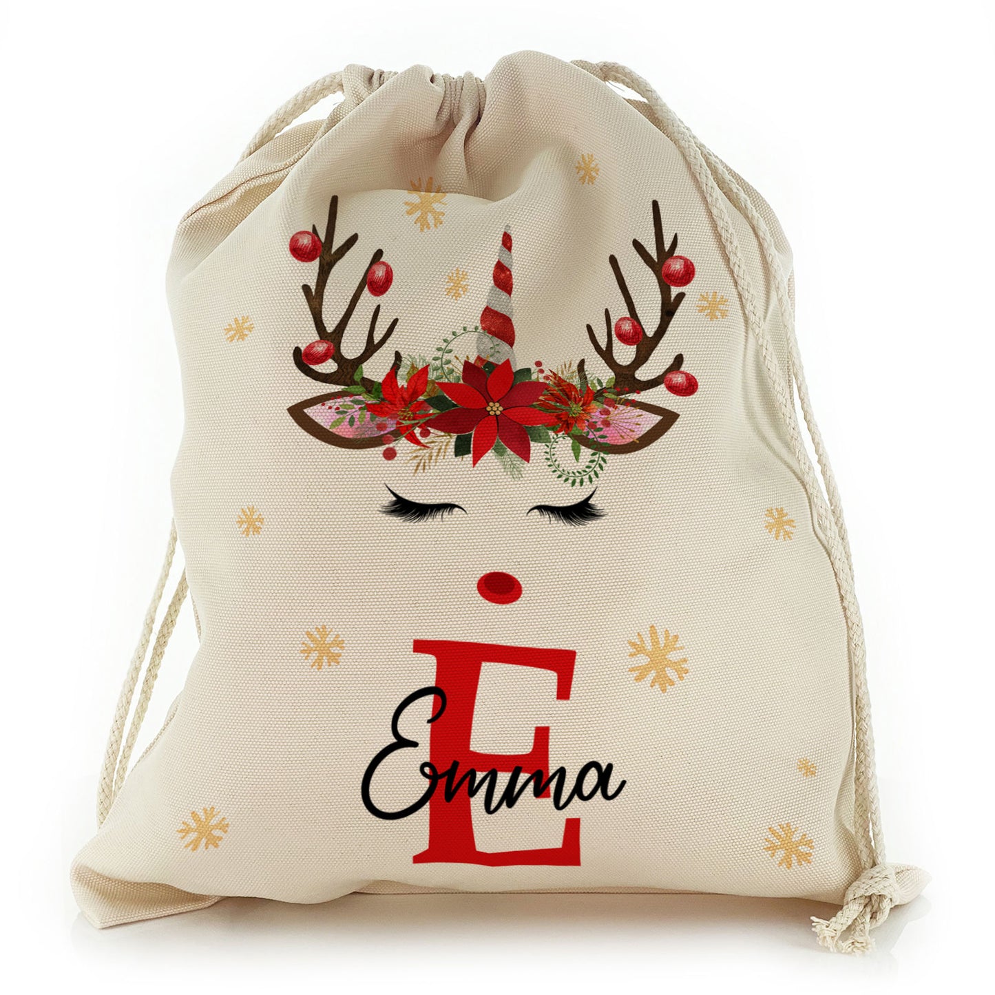 Personalised Christmas Gift Sack - Christmas Unicorn