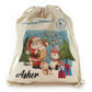 Personalised Christmas Gift Sack - Santa and the Snowmen