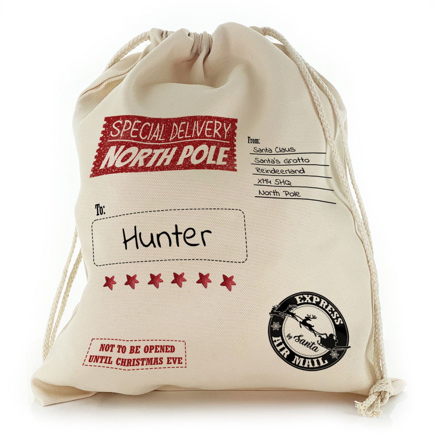 Personalised Christmas Gift Sack - Special North Pole Delivery