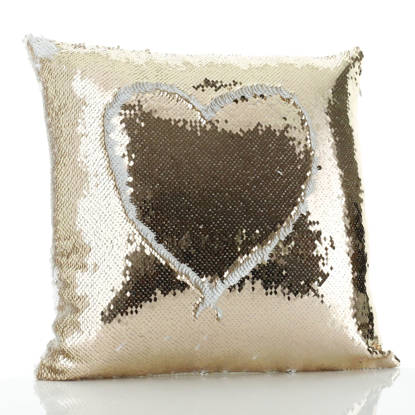 Personalised Sequin Cushion with Grey Elephant with Hearts Stars Crowns Butterfly and Cute Text