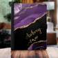 Personalised HTC Universal Leather Tablet Case With Purple Strip Marble