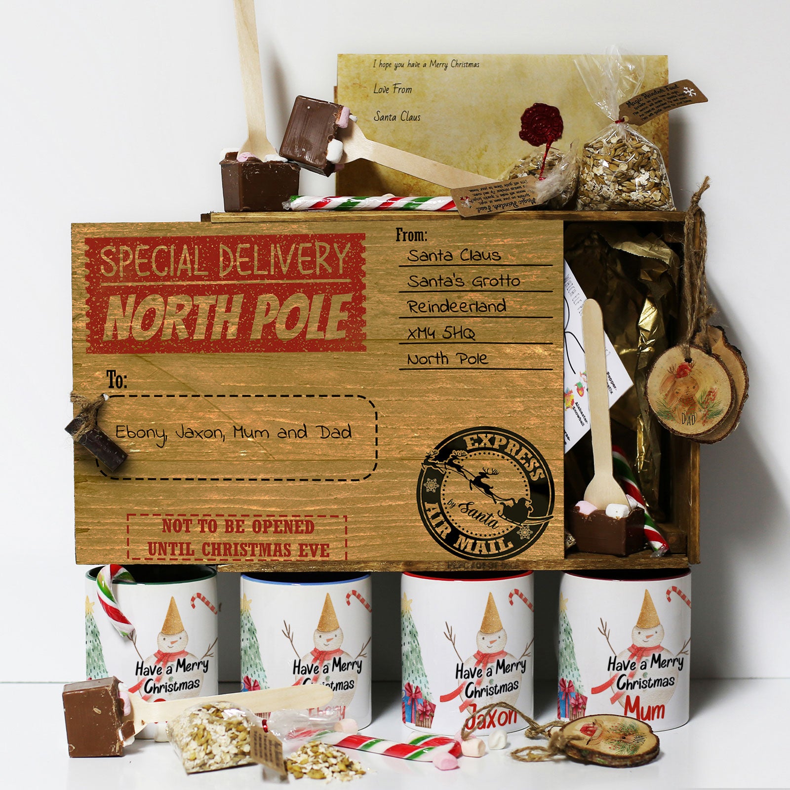 Personalised Christmas Eve Gift Box with Special North Pole Delivery Design