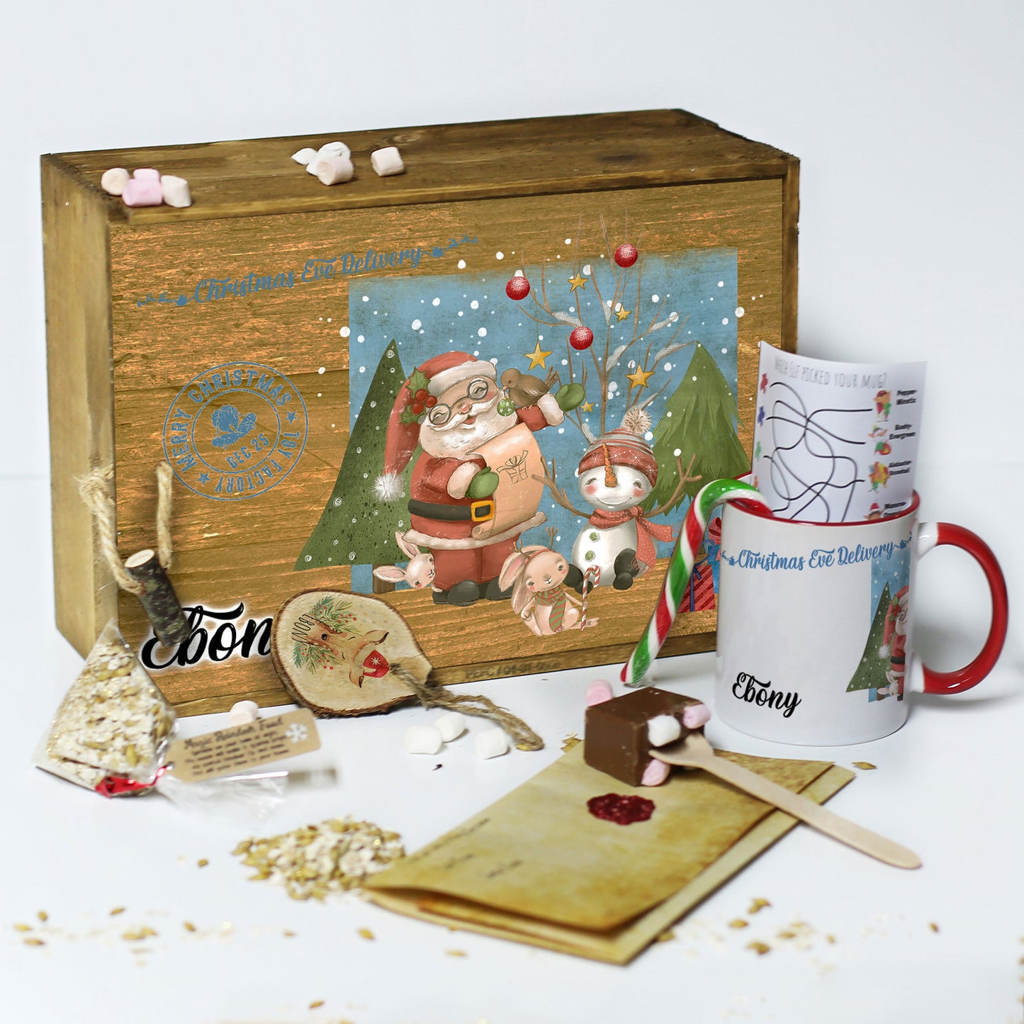 Personalised Christmas Eve Gift Box – Santa and the Snowmen