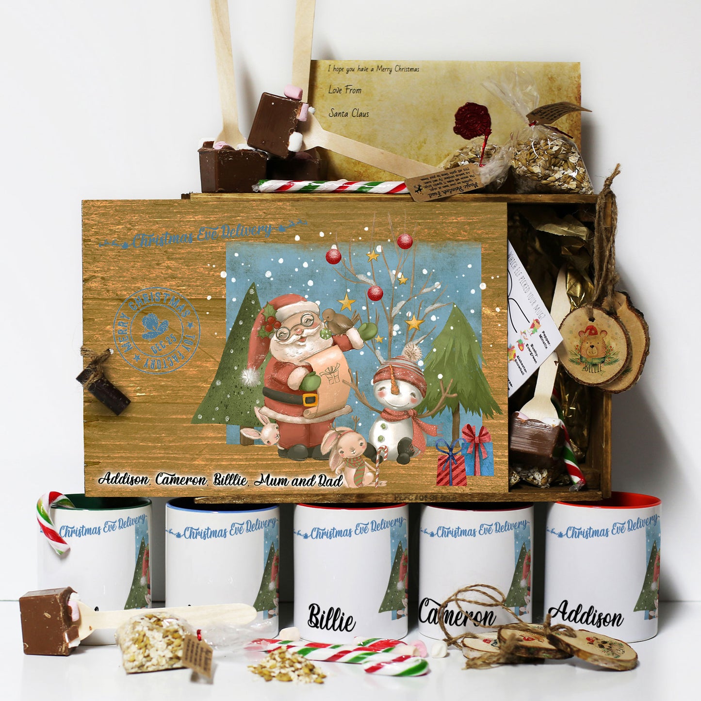 Personalised Christmas Eve Gift Box – Santa and the Snowmen