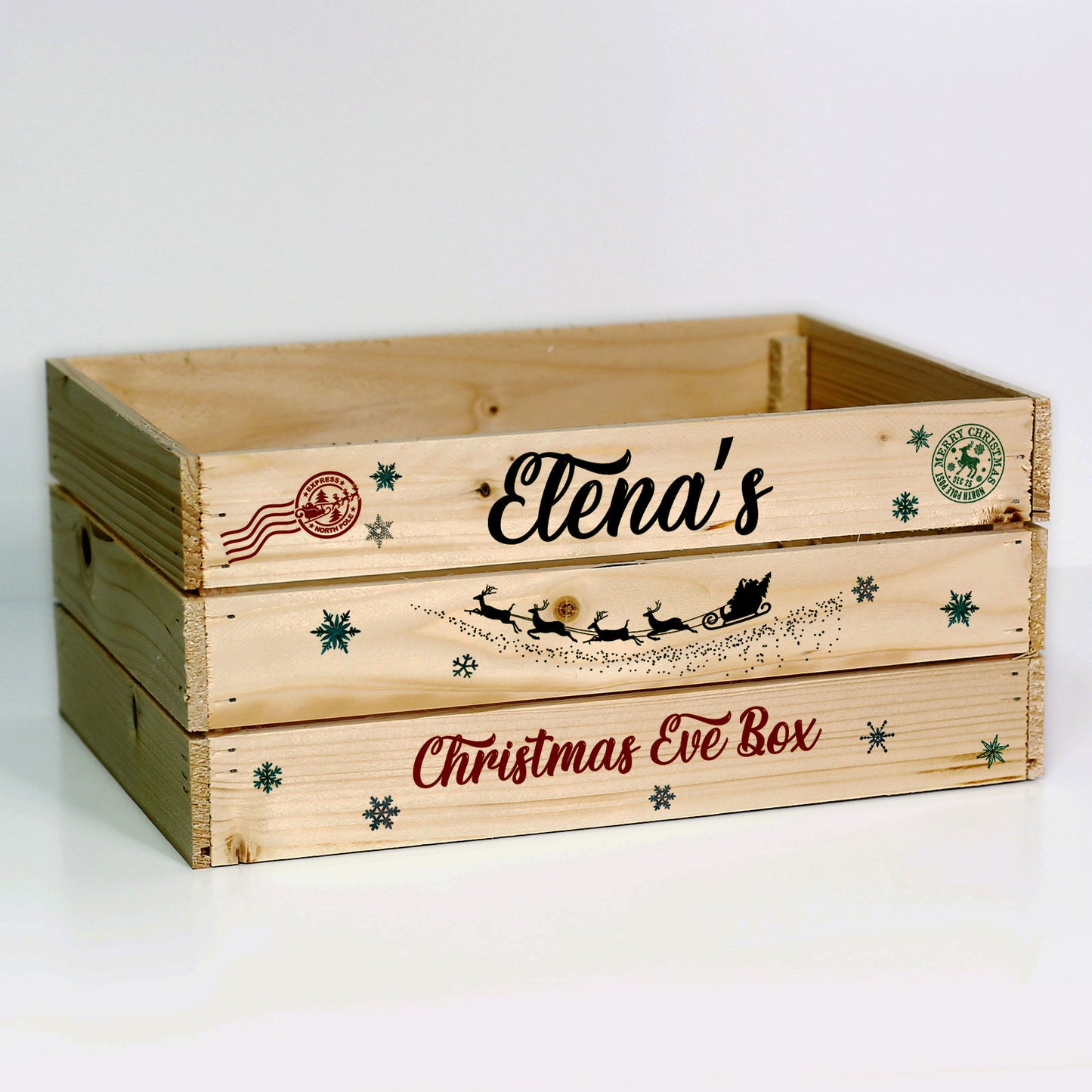 Personalised Christmas Eve Crate – Black Express Christmas Eve Hamper Box