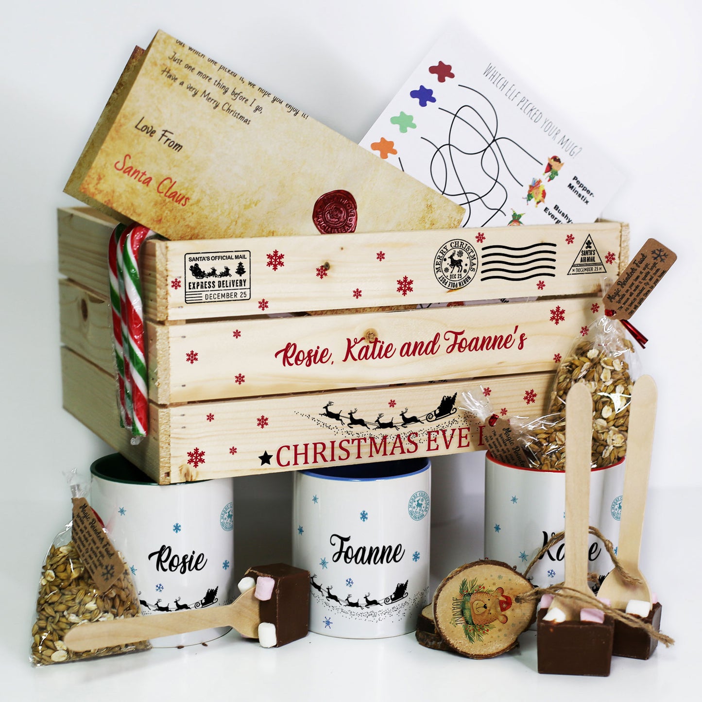 Personalised Christmas Eve Crate – Red Express Christmas Eve Hamper Box