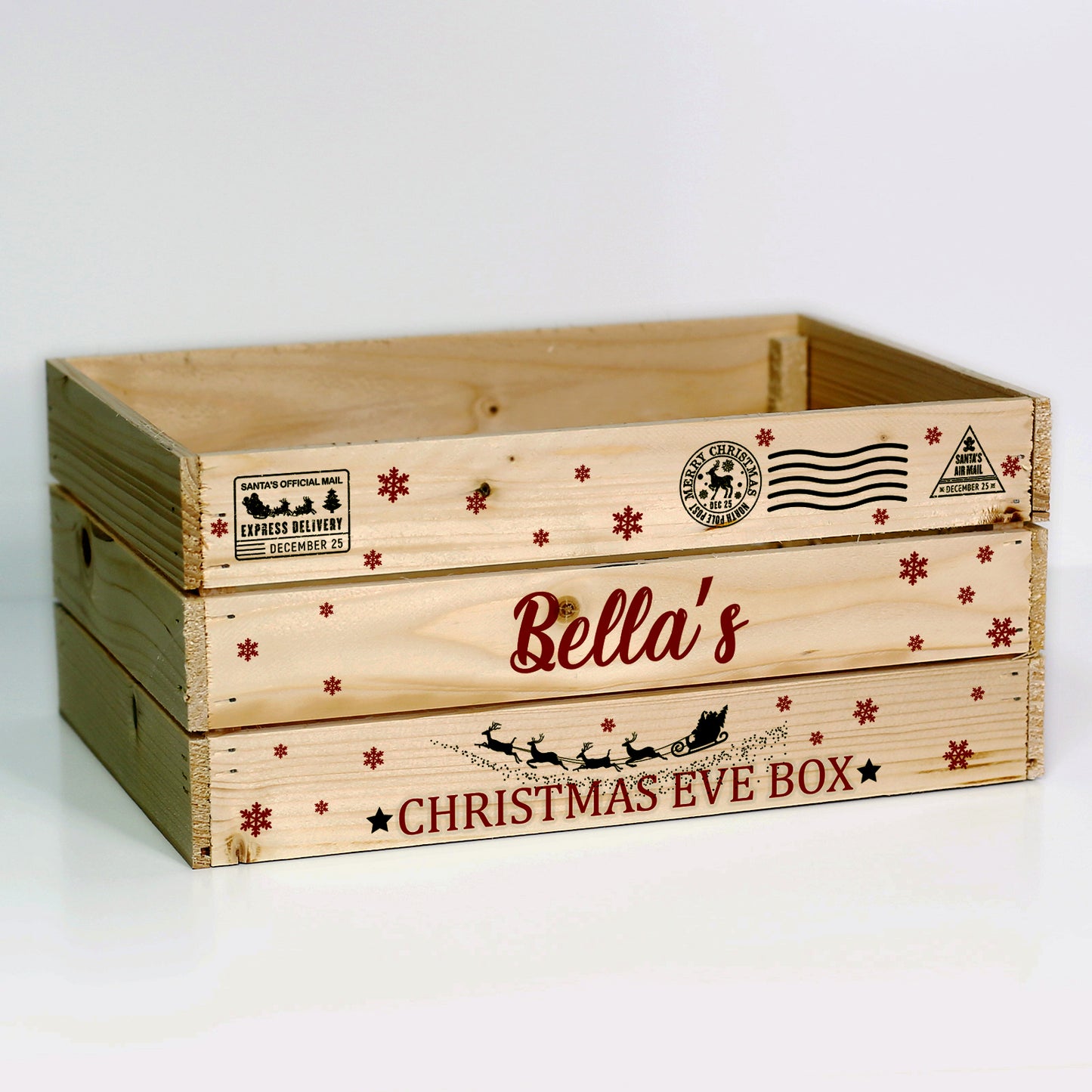 Personalised Christmas Eve Crate – Red Express Christmas Eve Hamper Box