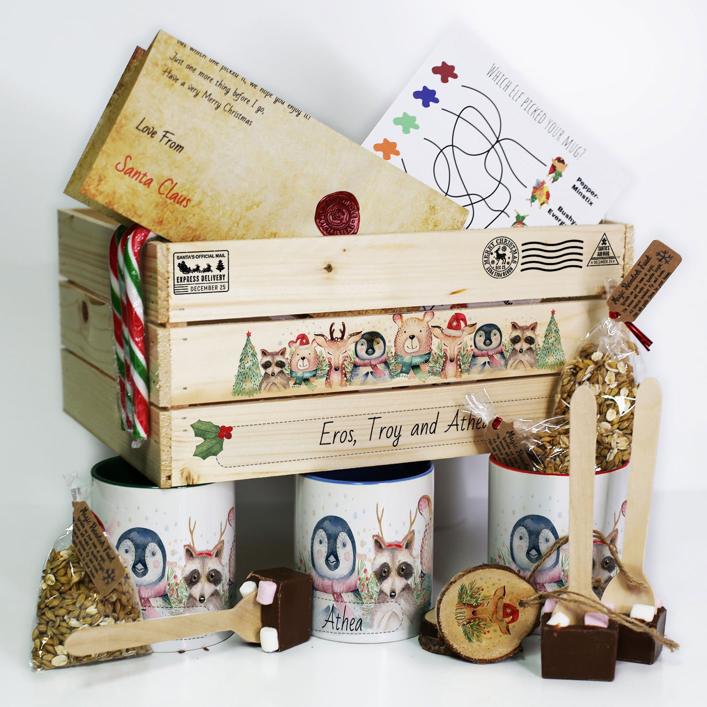 Personalised Christmas Eve Crate – Christmas Animals