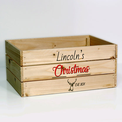 Personalised Christmas Eve Crate – Red Christmas & Reindeer