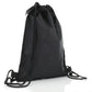 Personalisierter schwarzer Kordelzug-Rucksack mit Begrüßungstext und entspannenden Nilpferden für Mama und Baby