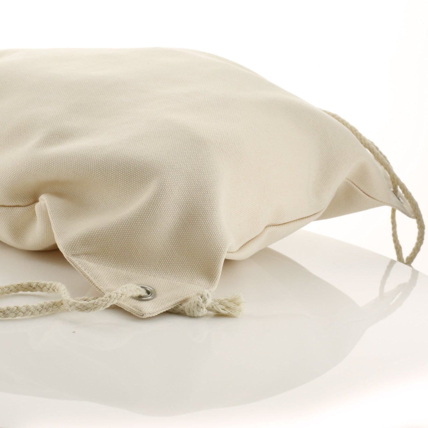 Personalisierter Rucksack mit Kordelzug aus Segeltuch mit Begrüßungstext und umarmenden Nilpferden für Mama und Baby