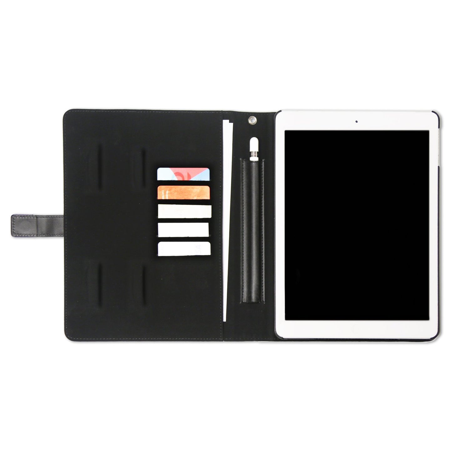 Personalised iPad Case with Sleeping Unicorn and Rainbow on Cartoon Stripes