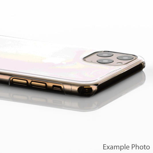 Personalisierte LG-Handy-Hartschale mit herzbetontem Text auf lila-rosafarbenem Marmor mit Farbverlauf