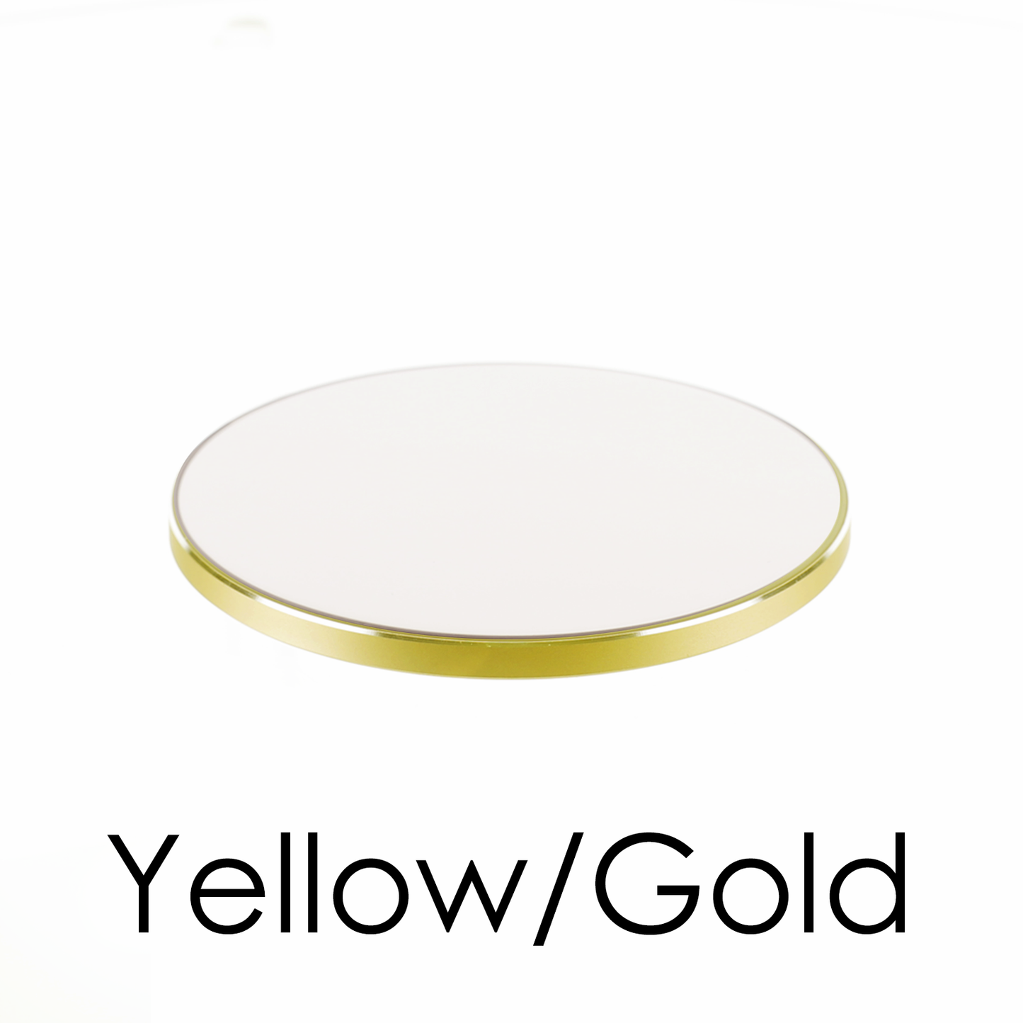 Personalisiertes kabelloses Ladegerät mit goldenem floralem Einhorn und Text auf grauem Marmor